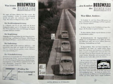 Borgward Hansa 1500 Safety Steering Wheel 1952 Carbrochure (8811)